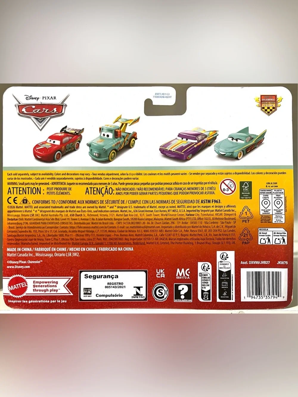 Disney Pixar - Cars - Race To Celebrate Mater & #95 Lightning McQueen 1:55 Scale
